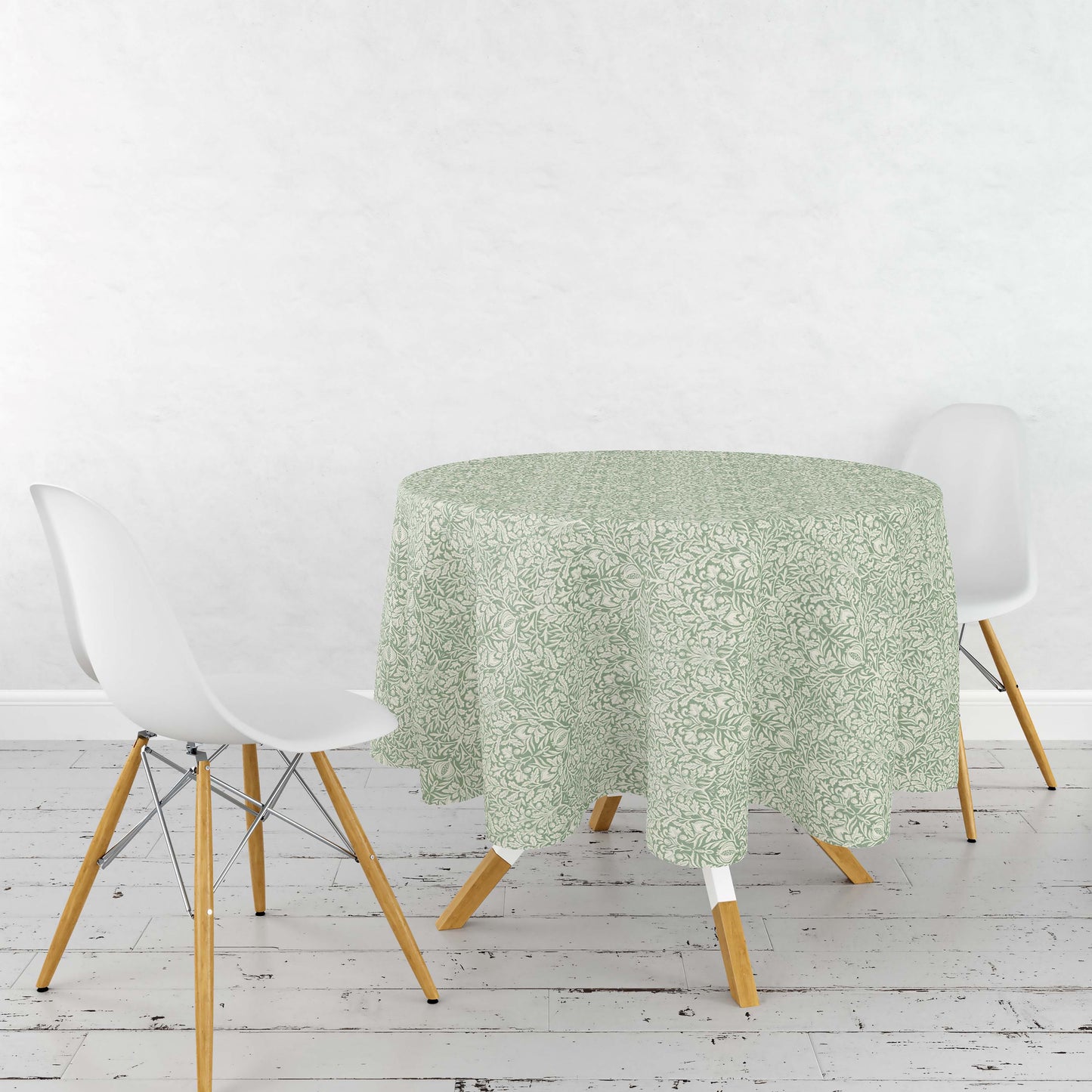 Cotton tablecloth - 132cm diameter - Acorn green