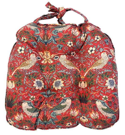 Seat pad Strawberry Thief red