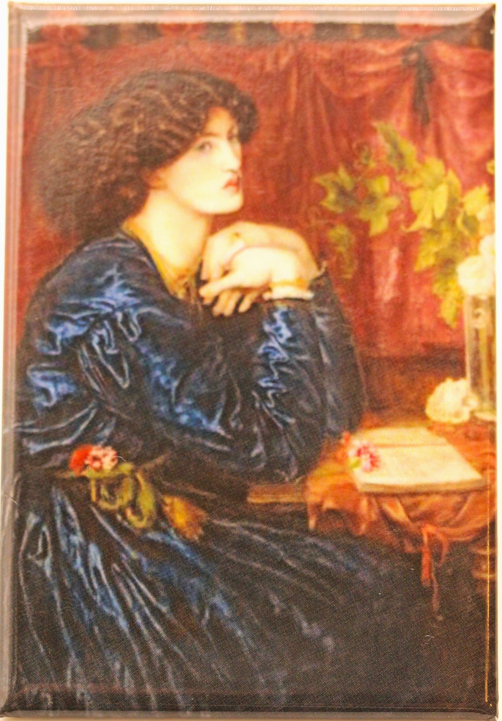 Blue silk dress fridge magnet