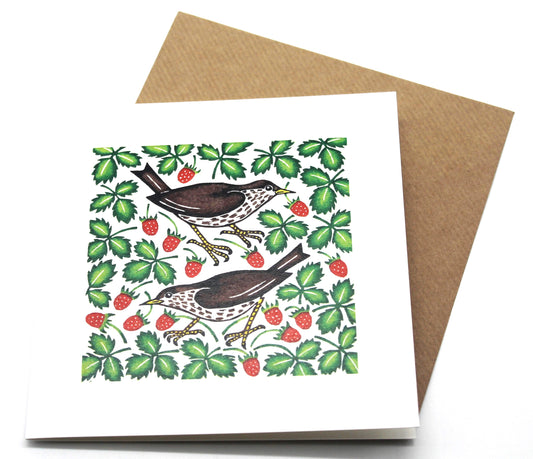 Strawberry Thieves (Nat Morley) greeting card