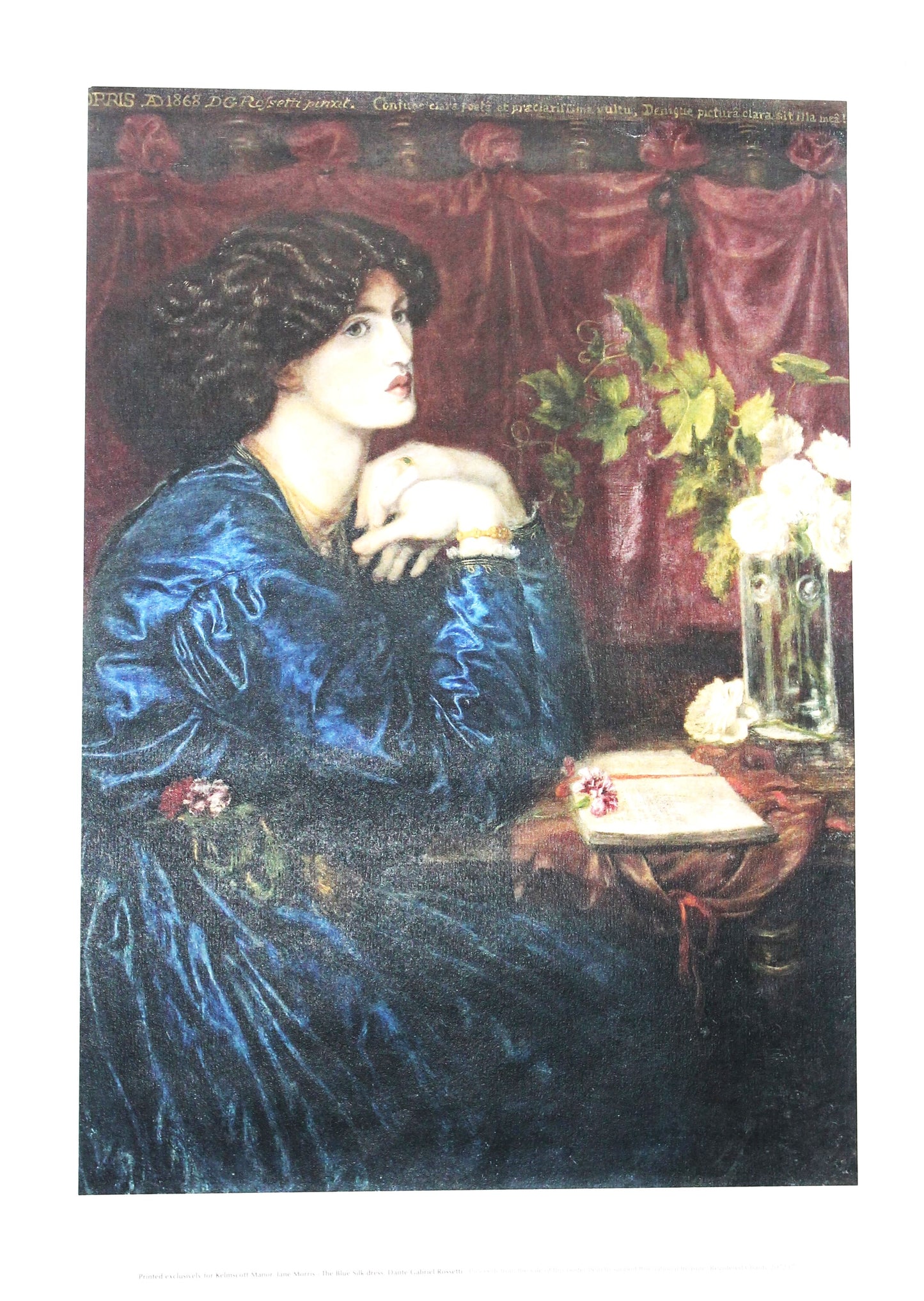 Blue silk dress poster