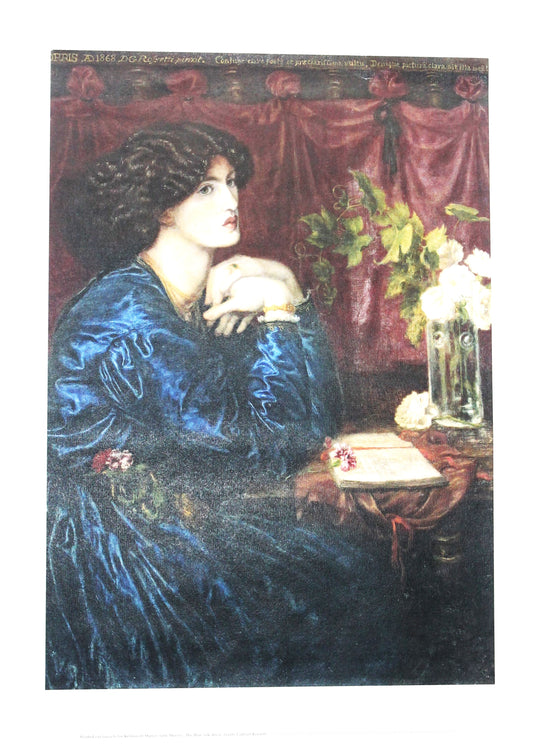 Blue silk dress poster