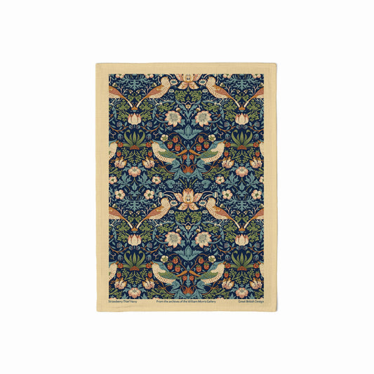 Cotton tea towel - 50 x 70cm - Strawberry Thief Navy