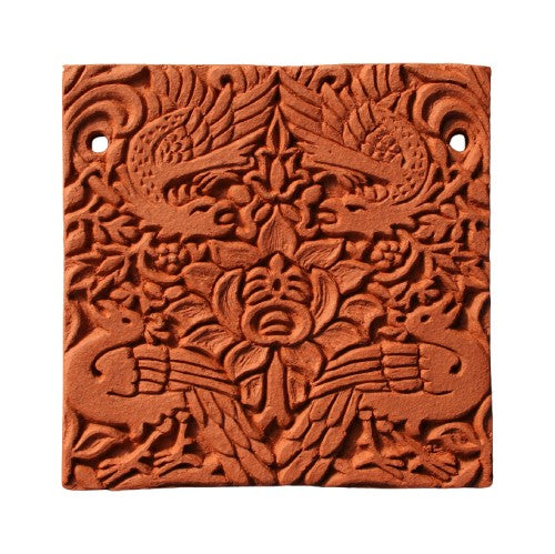 Terracotta tile - Peacock and Dragon - weather proof