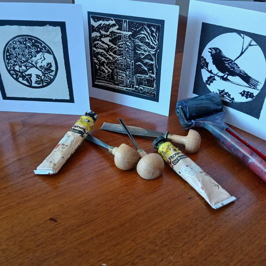 Christmas Card Lino Block Printing with Brian Britton 23rd November 10:00 to 16:00