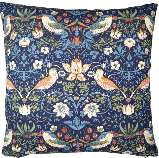 Cushion cover strawberry thief navy