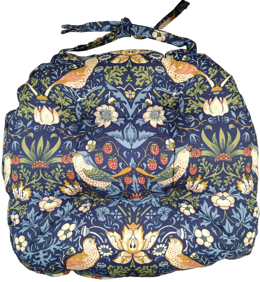 Seat pad Strawberry thief - navy