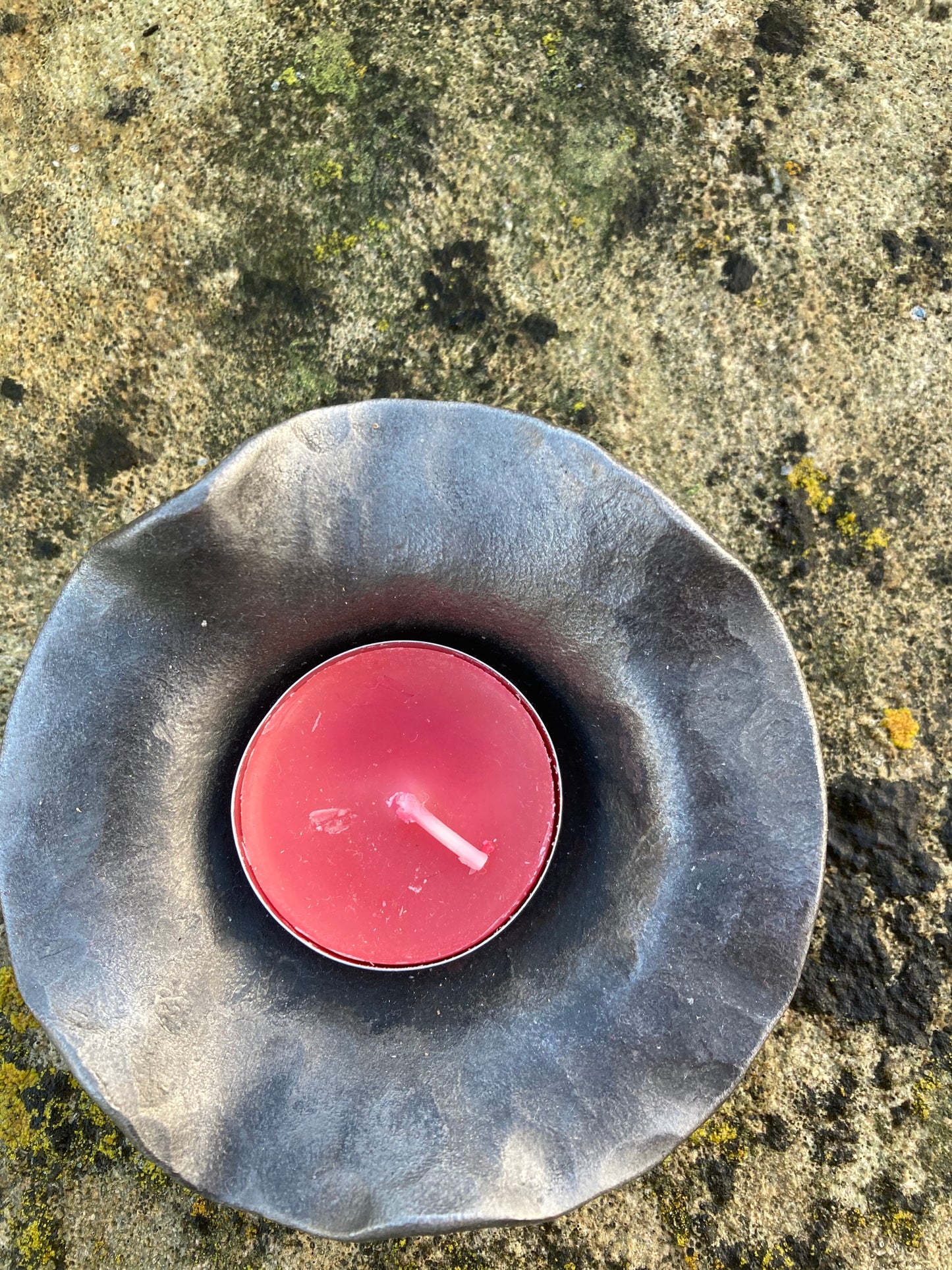 Blacksmith made tealight holder - plain