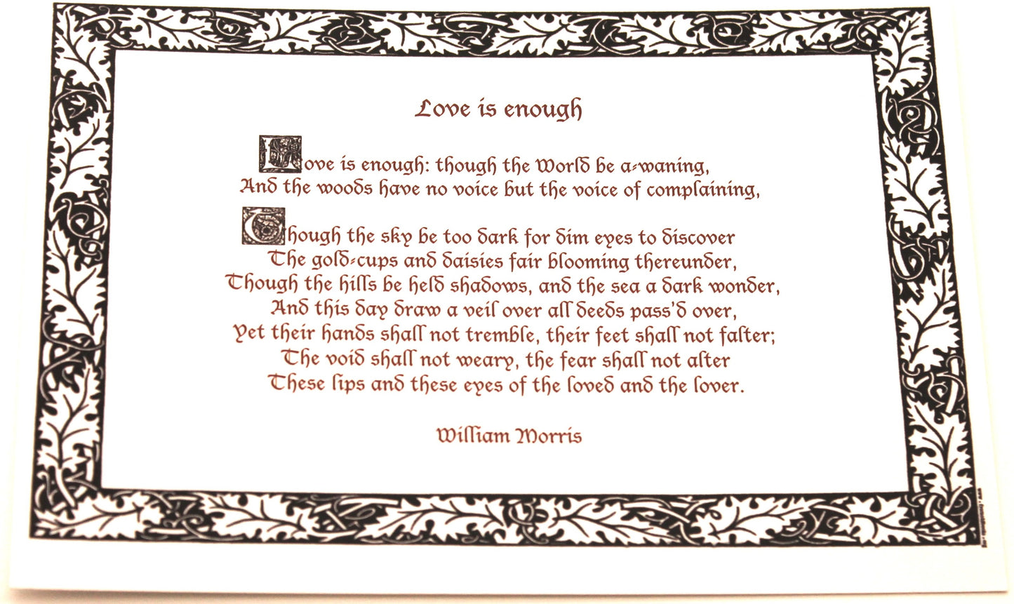 Love is enough poem