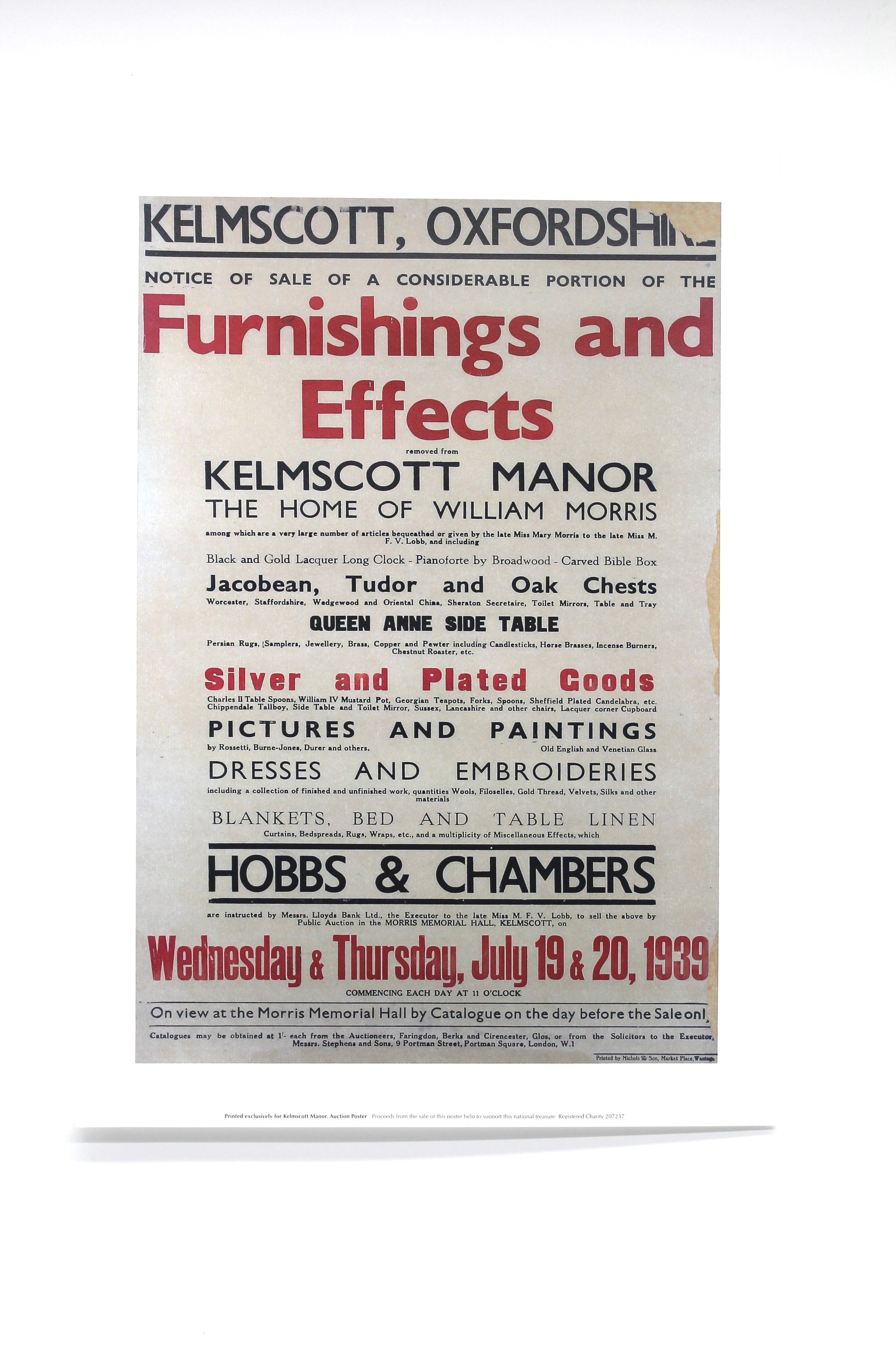 1939 auction poster