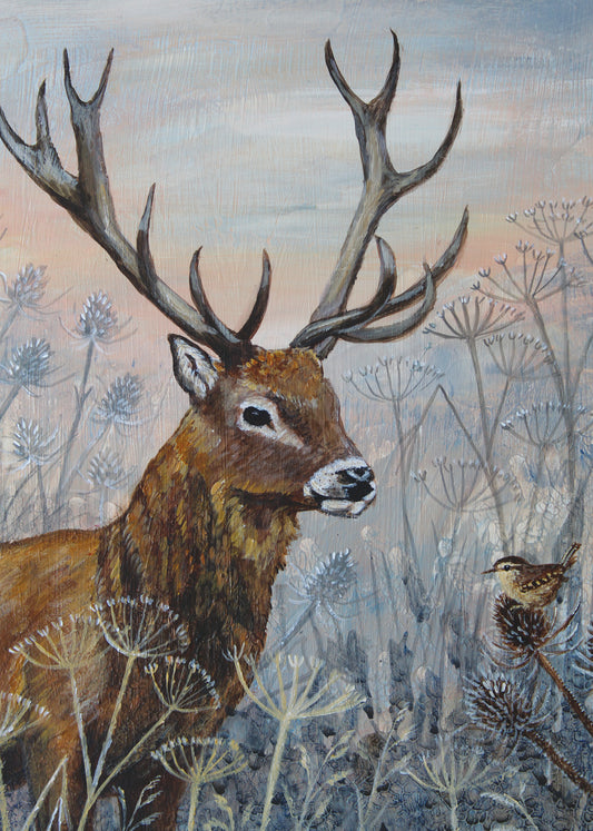 Greeting card Stag and Wren