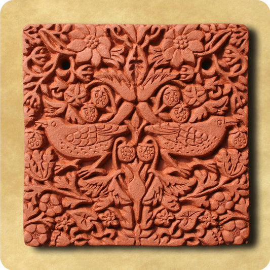 Terracotta tile - Strawberry Thief - weather proof